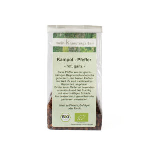 Bio Kampot Pfeffer rot, ganze Körner 50g